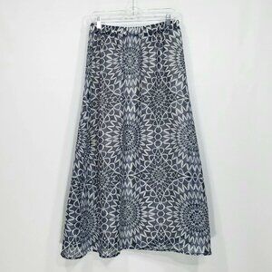 Gap Blue Abstract Print Lined A-Line Skirt Elastic Waist Women's Size Large